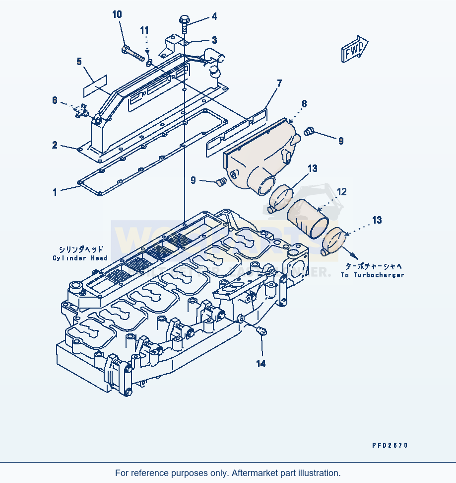 Komatsu WA320-3CS After Cooler And Air Connector(#26212234-) parts diagram