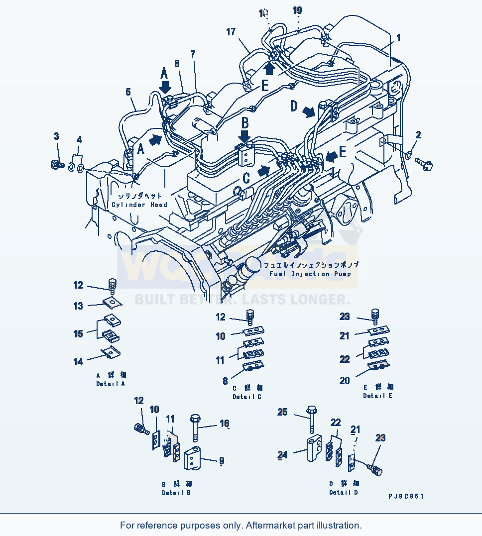 Komatsu WA320-3CS Injection Piping(#26249264-) parts diagram