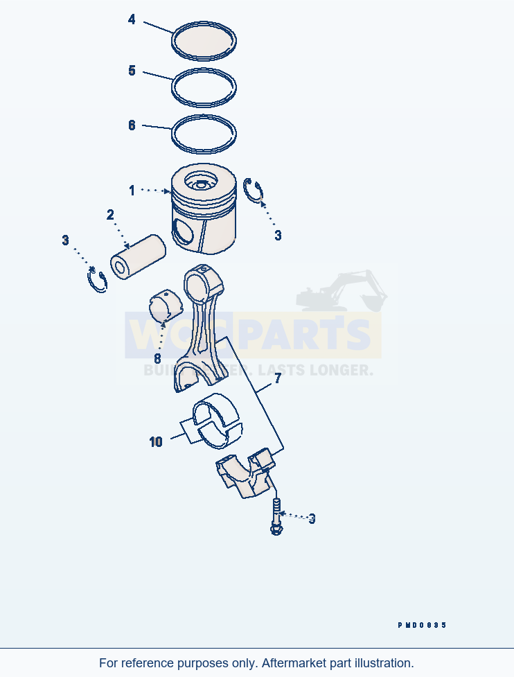 Komatsu WA320-3CS Piston(#26200467-) parts diagram