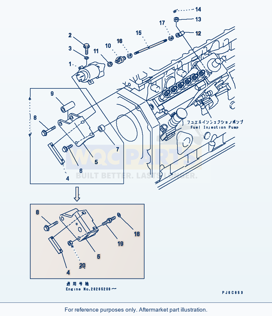 Komatsu WA320-3CS Stop Solenoid(#26200467-) parts diagram