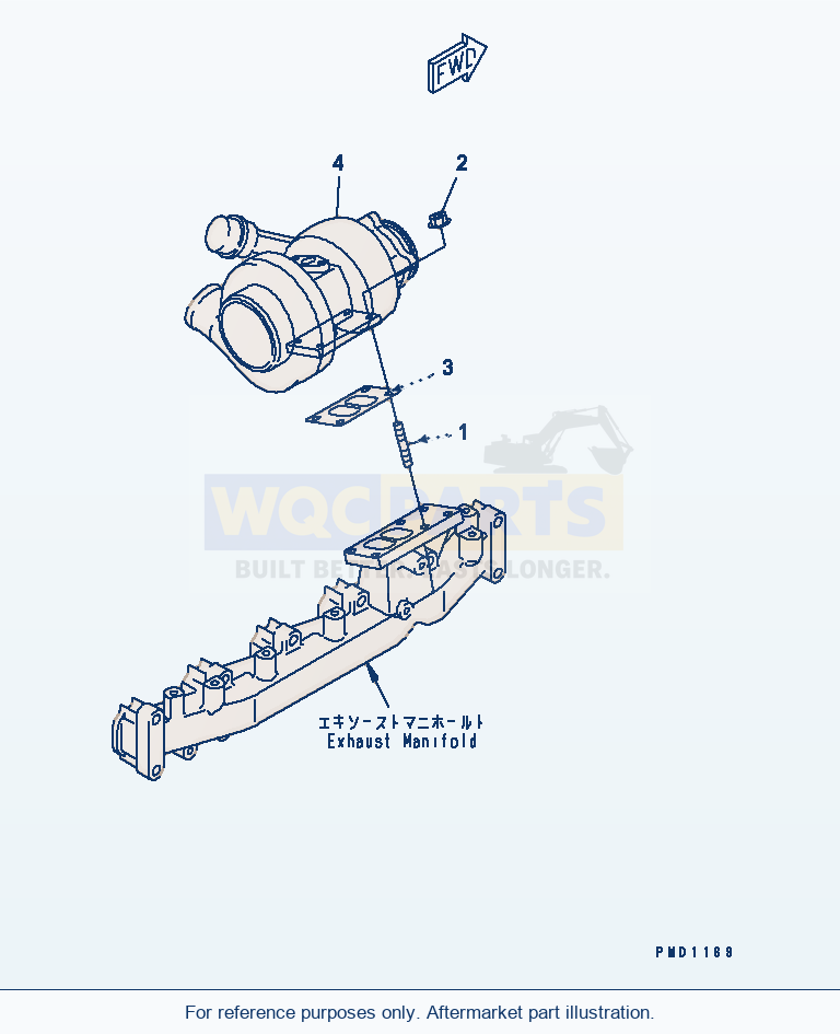 Komatsu WA320-3CS Turbocharger Mounting(#26200467-26233079) parts diagram