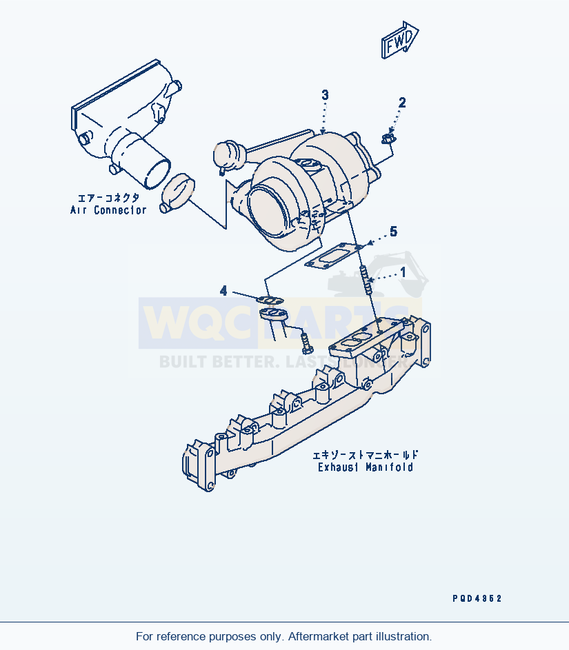 Komatsu WA320-3CS Turbocharger Mounting(#26233080-) parts diagram