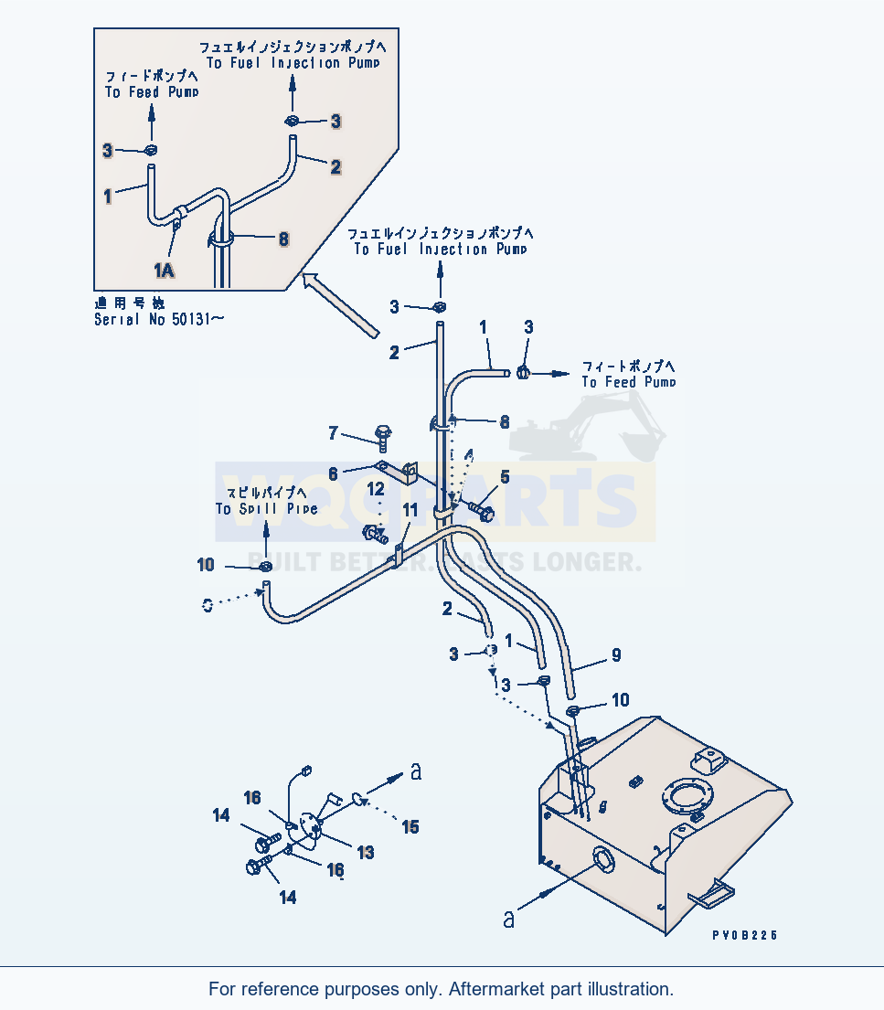 Komatsu WA320-3CS Fuel Tank (Fuel Piping) parts diagram