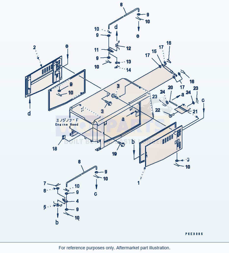 Komatsu WA320-3CS Hood Door parts diagram