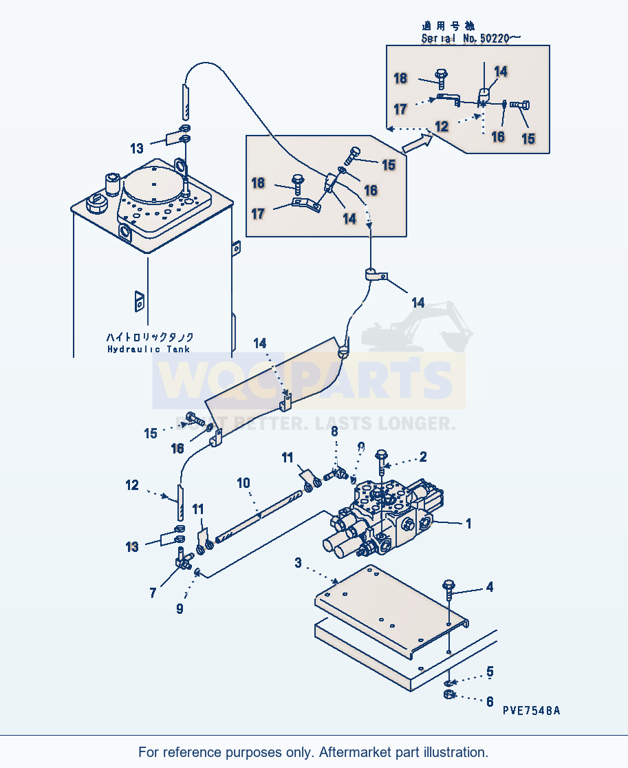 Komatsu WA320-3CS Hydraulic Main Valve parts diagram