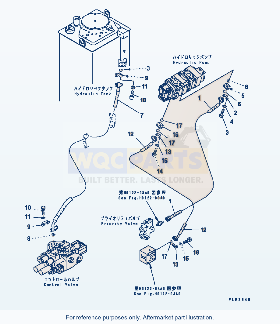 Komatsu WA320-3CS Hydraulic Piping (Delivery And Drain Line) parts diagram