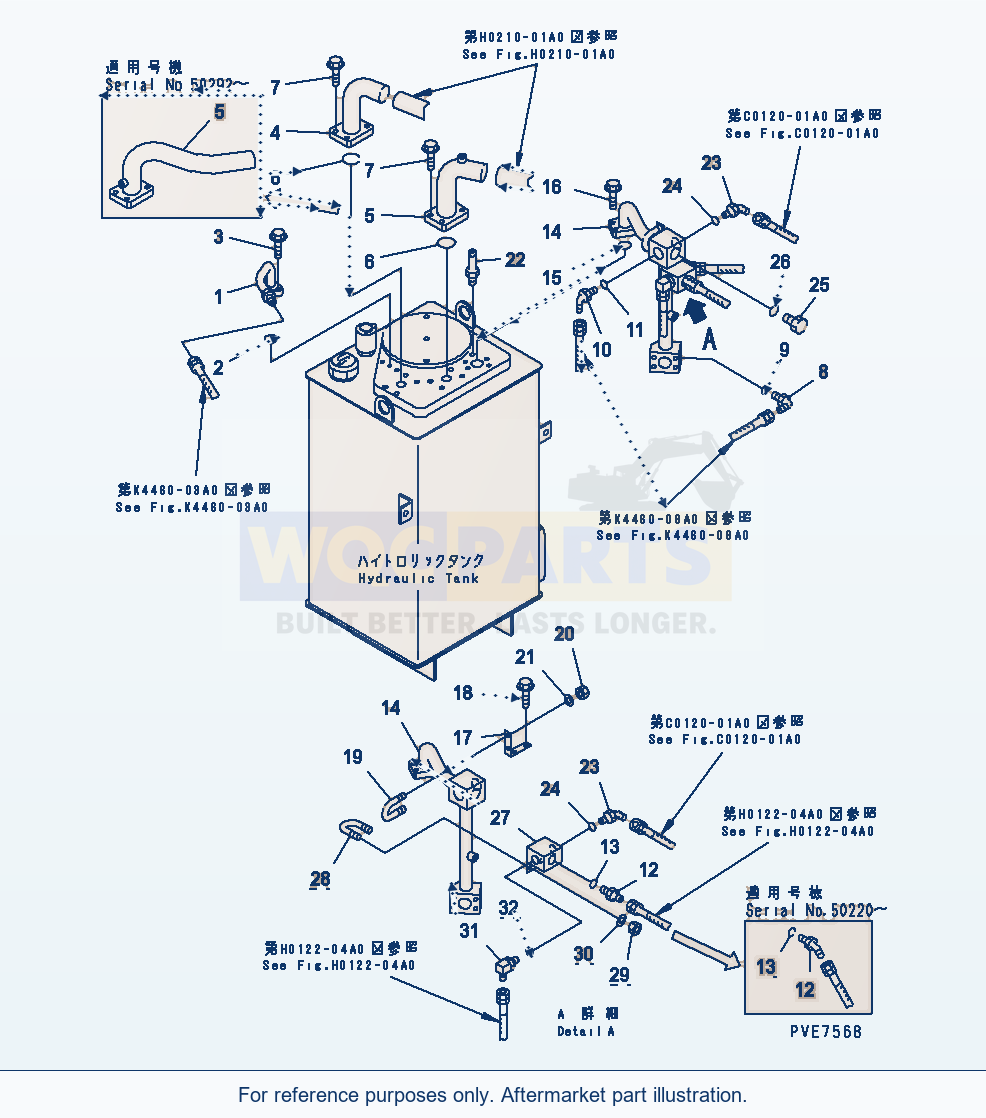 Komatsu WA320-3CS Hydraulic Tank (Hydraulic Piping) parts diagram