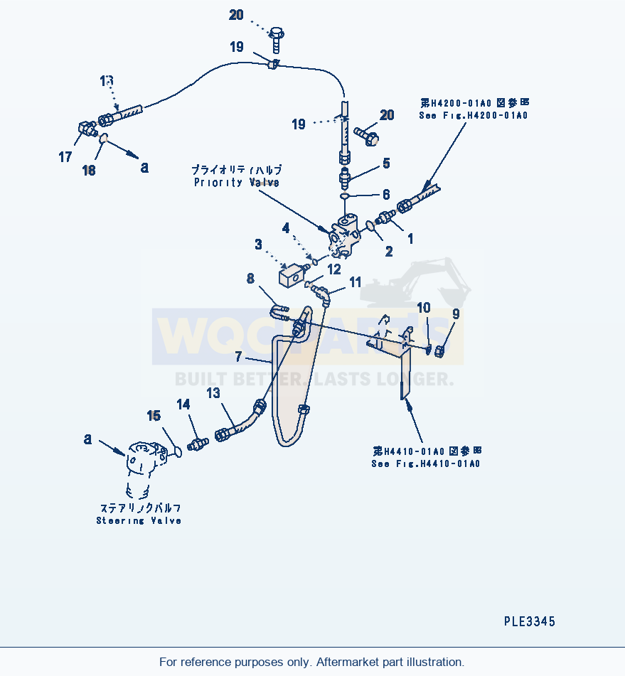 Komatsu WA320-3CS Steering Valve (Piping) parts diagram