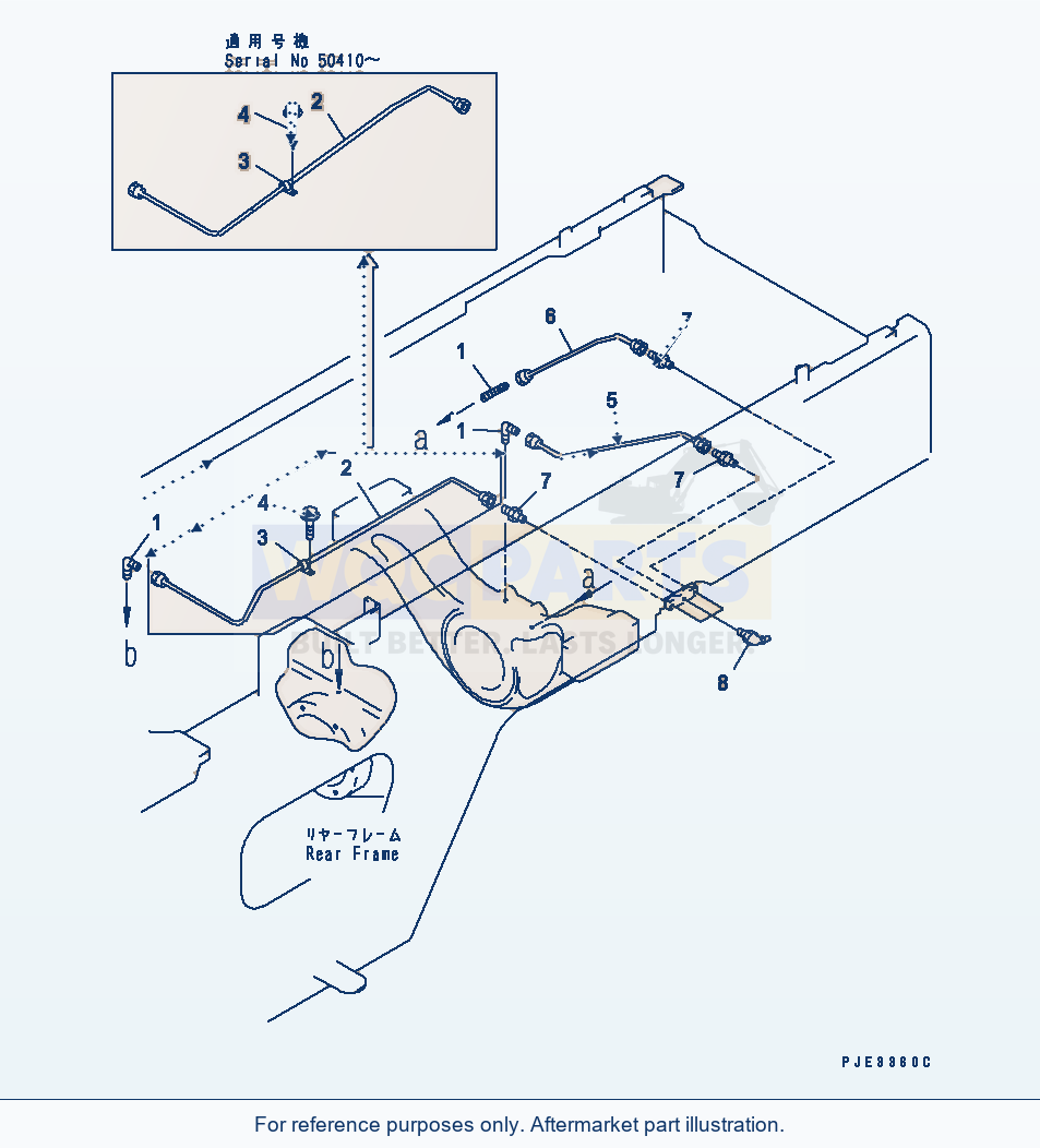 Komatsu WA320-3CS Remote Grease (Rear Axle Support) parts diagram