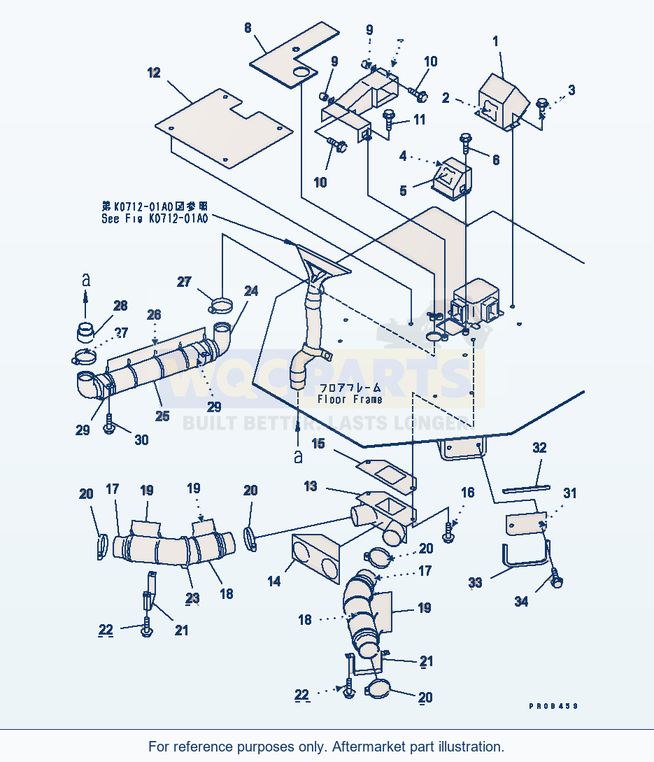Komatsu WA320-3CS Air Conditioner And Duct parts diagram