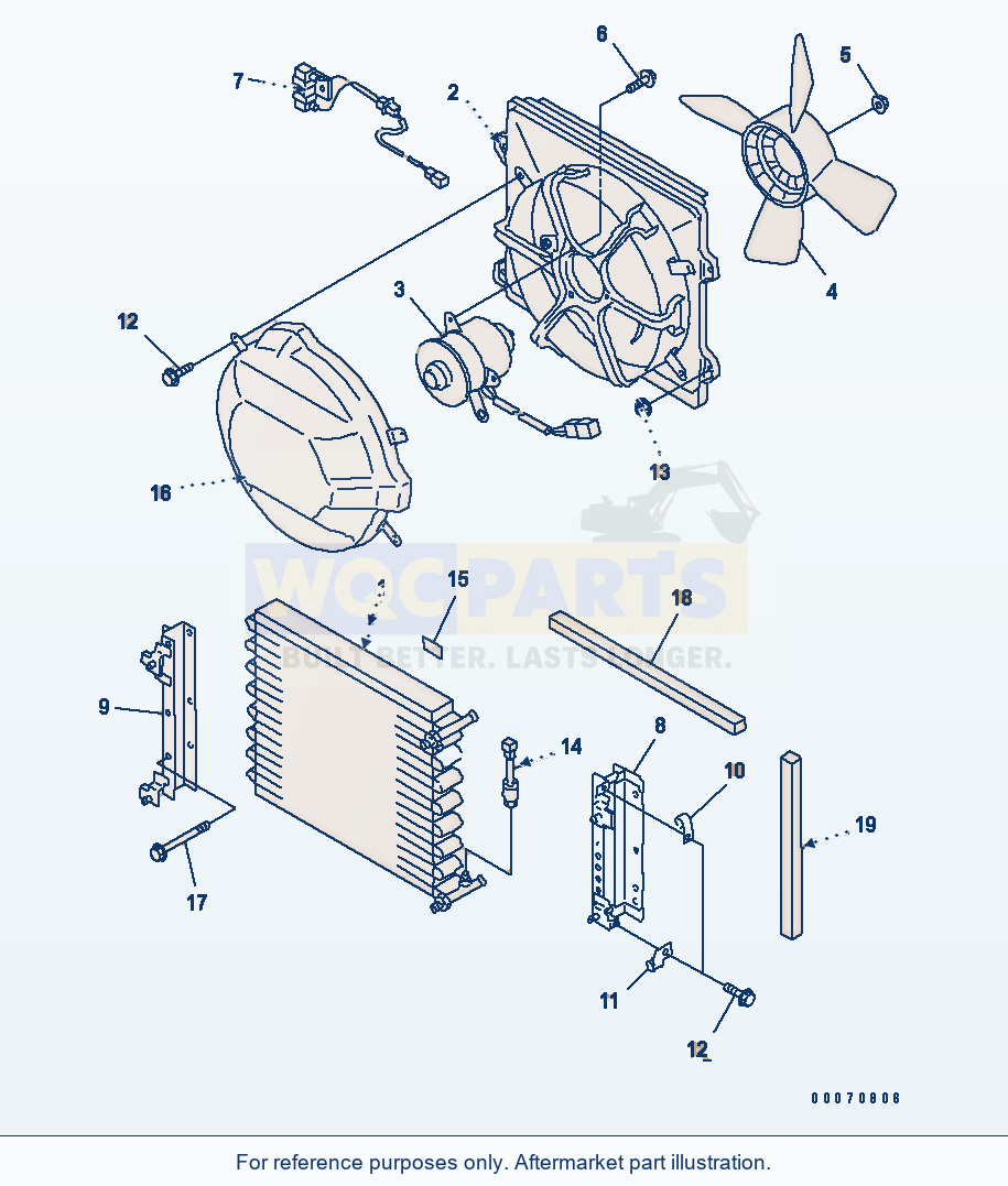 Komatsu WA320-3CS Air Conditioner (Condenser) parts diagram