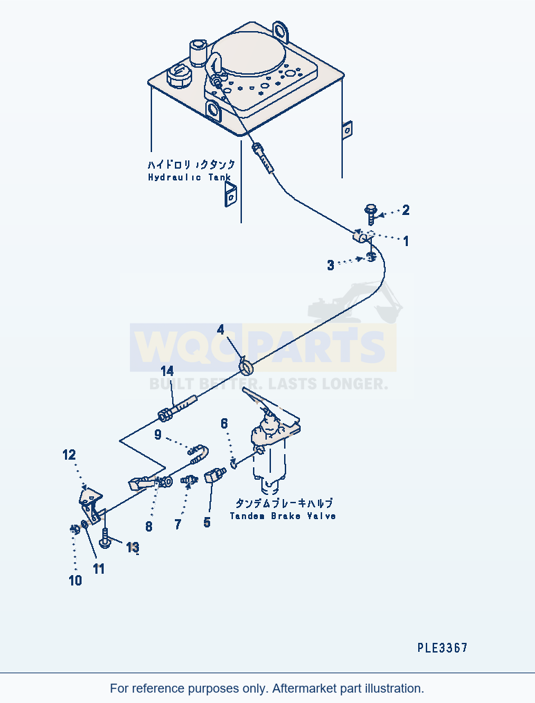 Komatsu WA320-3CS Brake Control (Brake Valve Drain Line) parts diagram