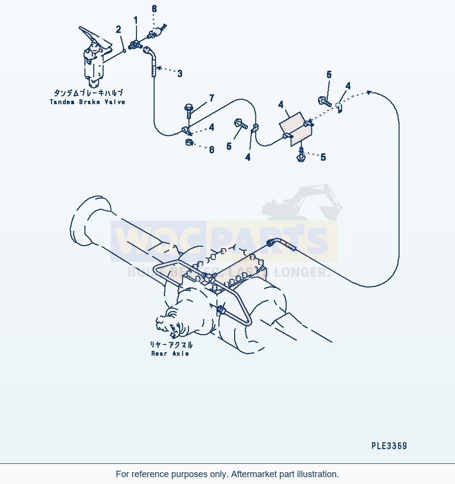 Komatsu WA320-3CS Brake Control (Rear Brake Line) parts diagram
