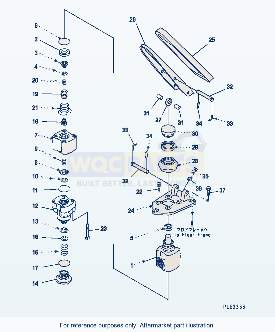 Komatsu WA320-3CS Brake Control (Tandam Brake Valve) parts diagram