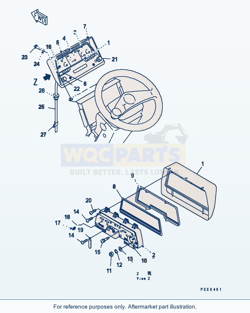Komatsu WA320-3CS Gauge And Sensor parts diagram