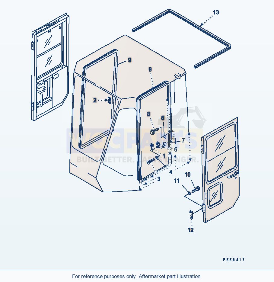 Komatsu WA320-3CS Operator'S Cab (Door Seal) parts diagram