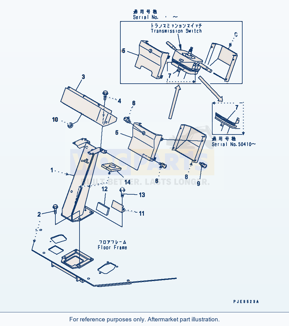 Komatsu WA320-3CS Steering Wheel And Column (Support) parts diagram
