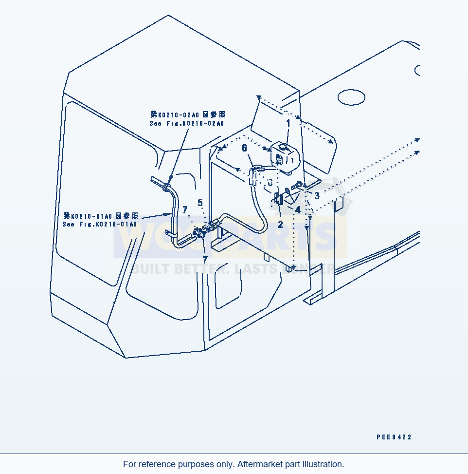 Komatsu WA320-3CS Window Washer Tank parts diagram