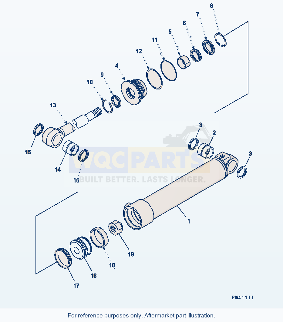 Komatsu WA320-3CS Angle Cylinder parts diagram