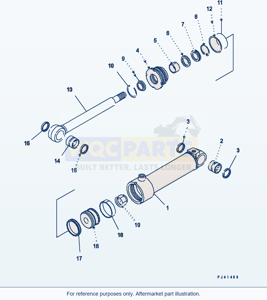 Komatsu WA320-3CS Clam Cylinder (For Multi Purpose Bucket) parts diagram