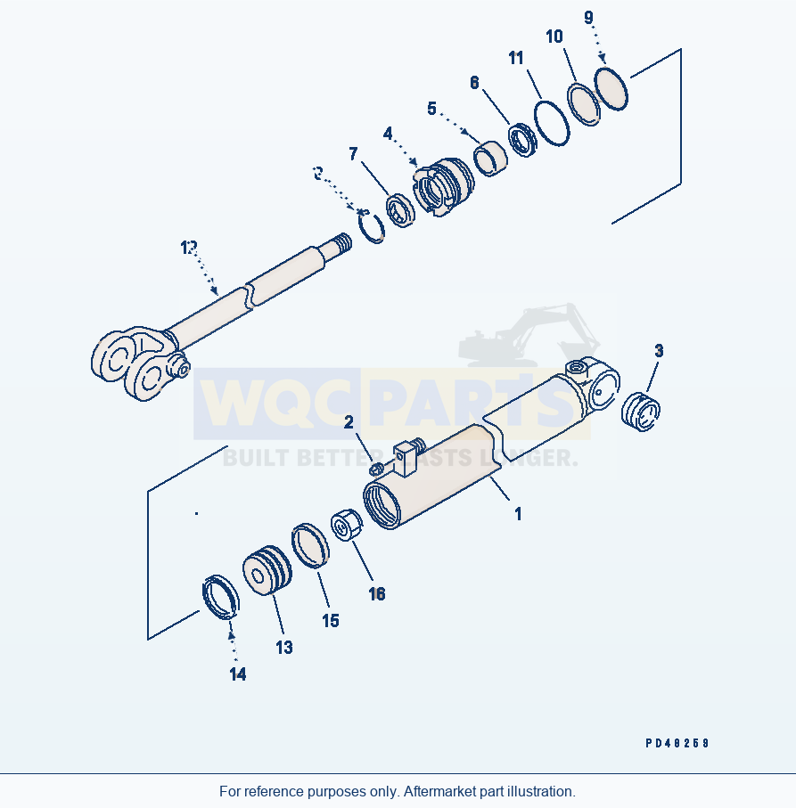 Komatsu WA320-3CS Steering Cylinder(#50001-54100) parts diagram