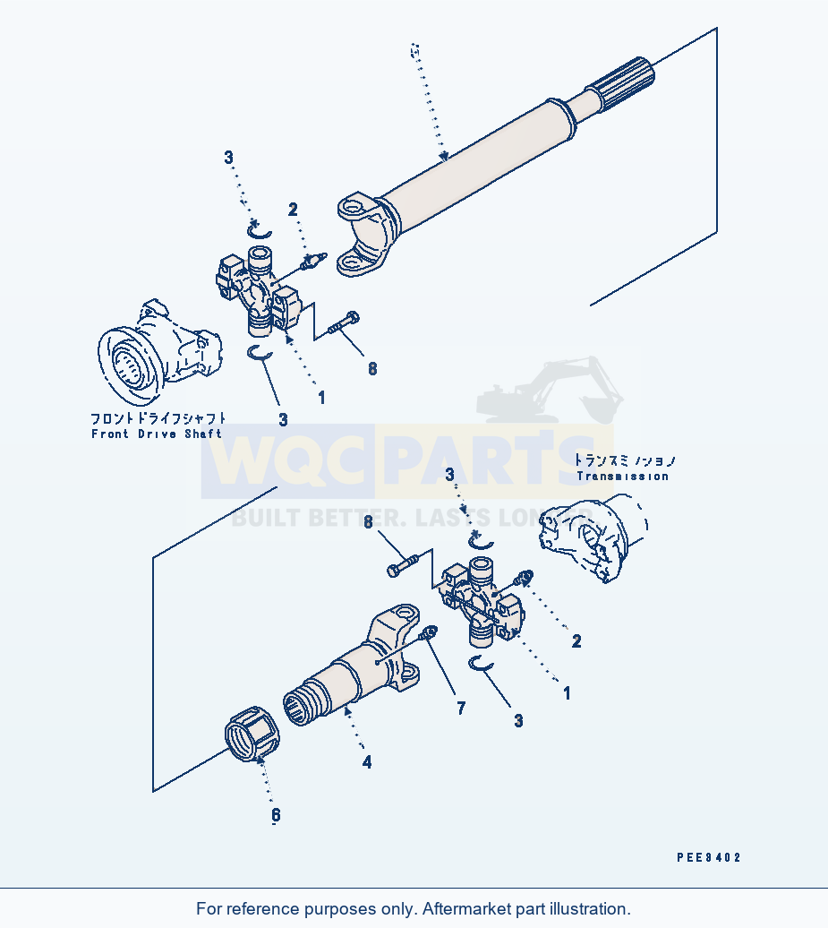 Komatsu WA320-3CS Drive Shaft (Center) parts diagram