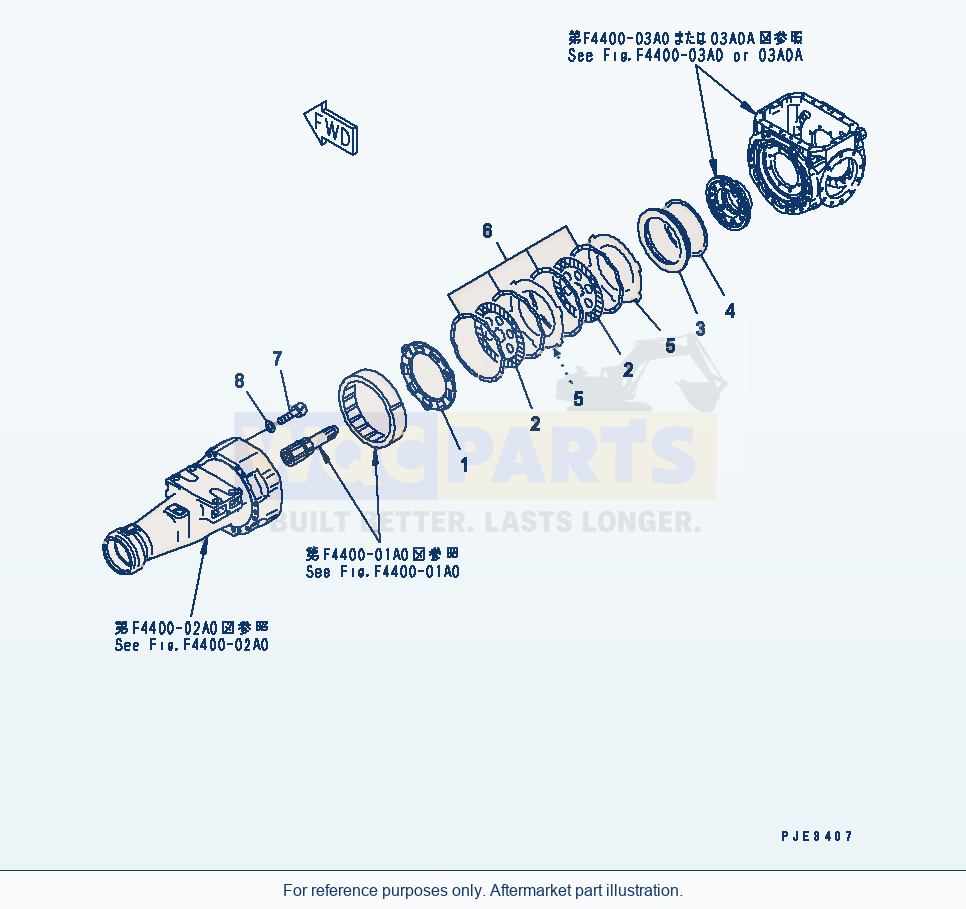 Komatsu WA320-3CS Front Axle (Brake) parts diagram