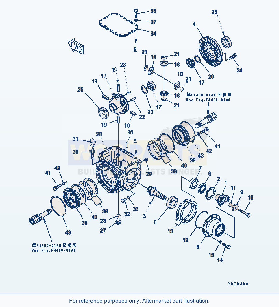 Komatsu WA320-3CS Front Axle (Differential)(#50001-54114) parts diagram
