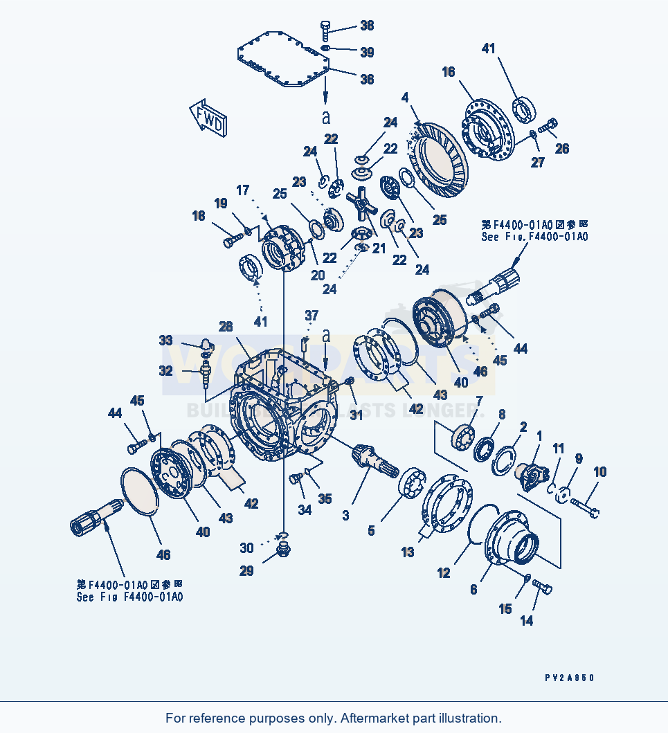 Komatsu WA320-3CS Front Axle (Differential)(#54115-) parts diagram