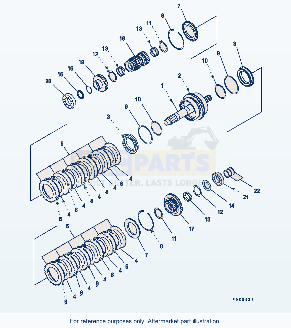 Komatsu WA320-3CS Transmission (1St And 3Rd Clutch) parts diagram