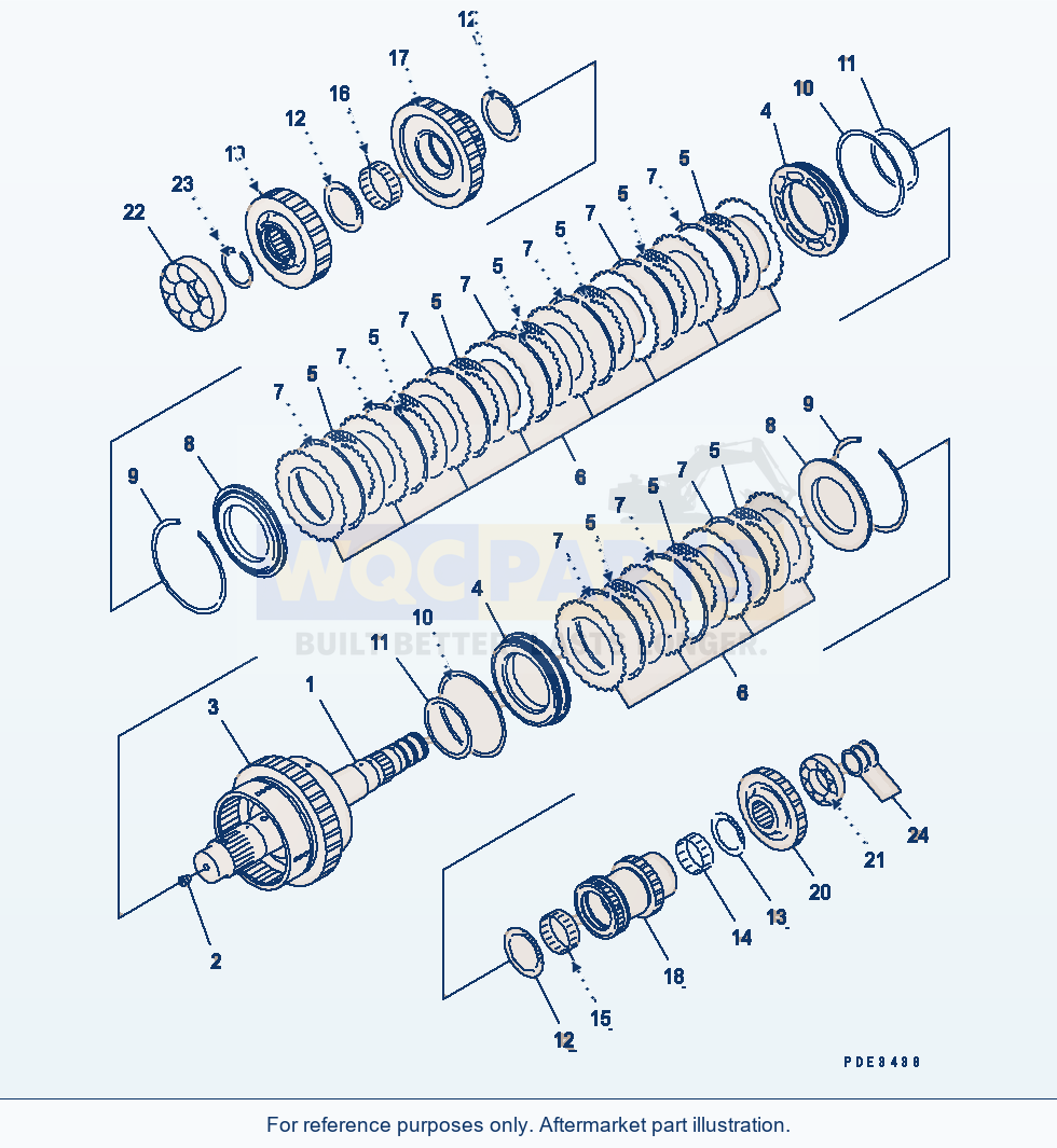Komatsu WA320-3CS Transmission (2Nd And 4Th Clutch) parts diagram