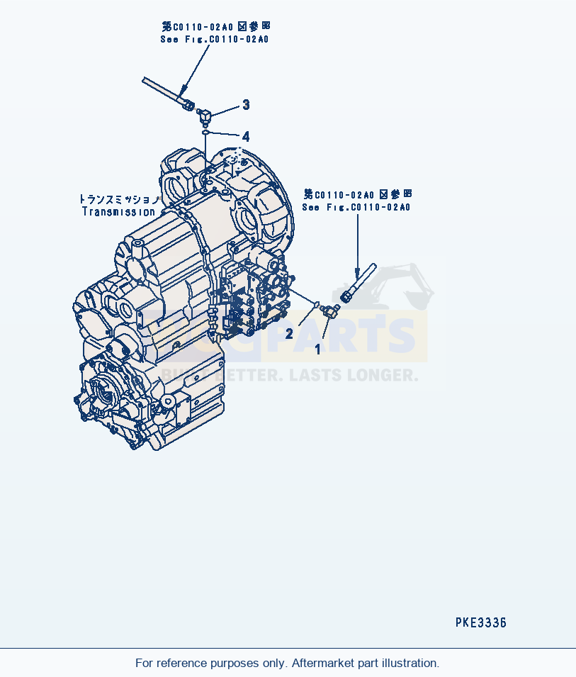 Komatsu WA320-3CS Transmission (Piping Mounting Parts) parts diagram