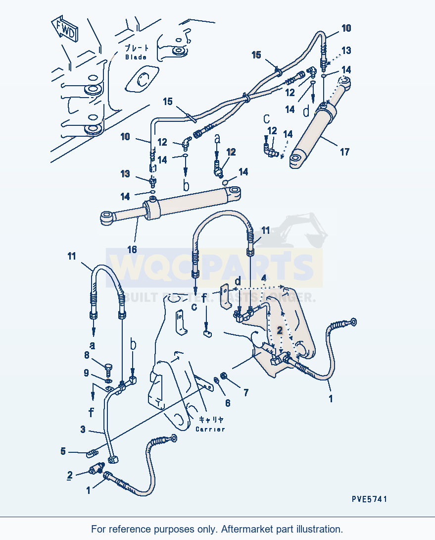 Komatsu WA320-3CS Blade (Angle Cylinder Line) (With P.A.P.) parts diagram