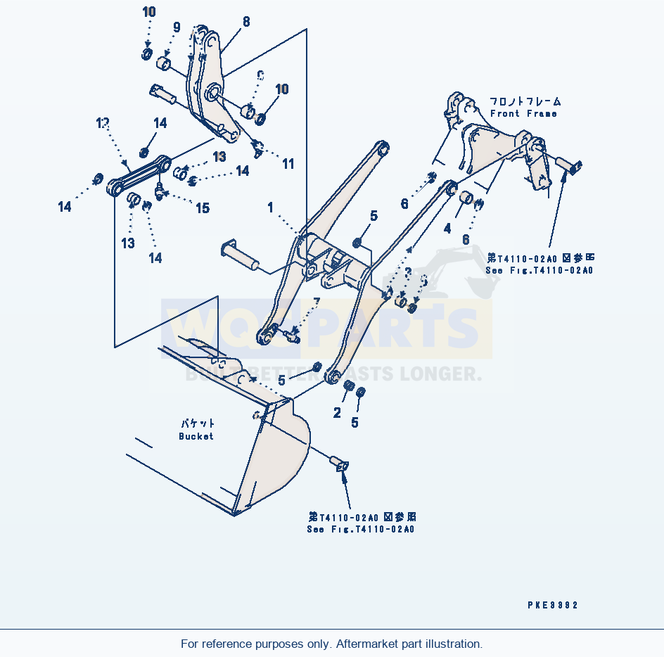 Komatsu WA320-3CS Lift Arm Bellcrank parts diagram
