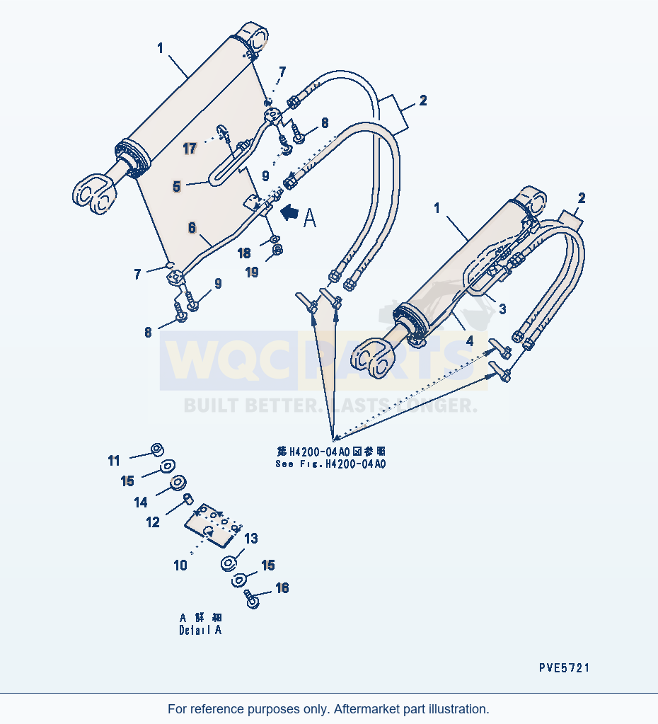 Komatsu WA320-3CS Lift Cylinder (Hydraulic Piping) parts diagram