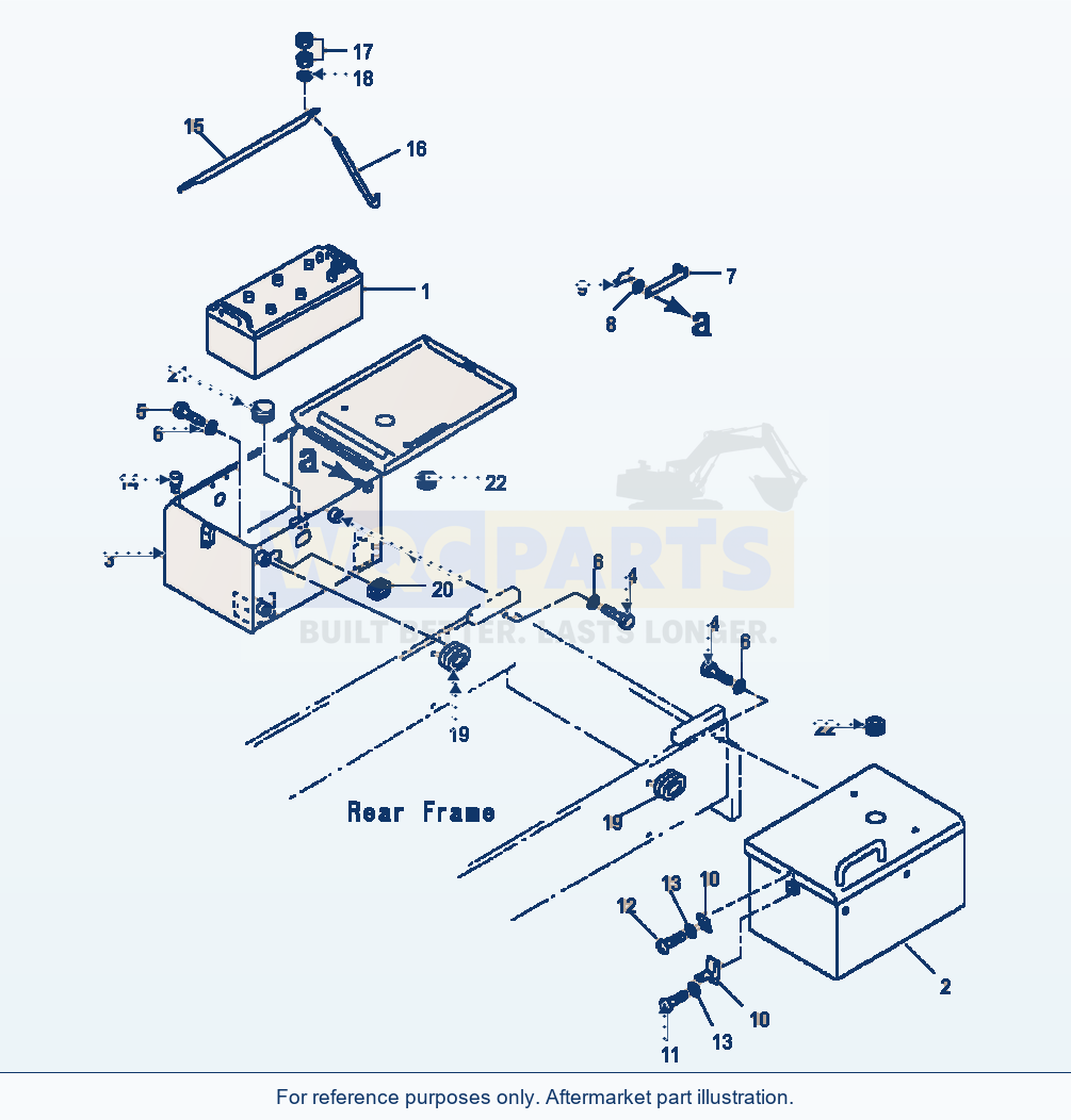 Komatsu WA320-3L Battery And Battery Box parts diagram