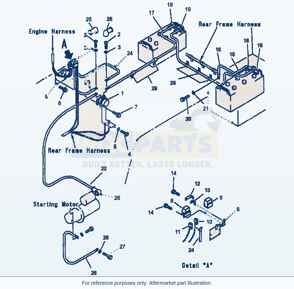 Komatsu WA320-3L Battery Cables parts diagram