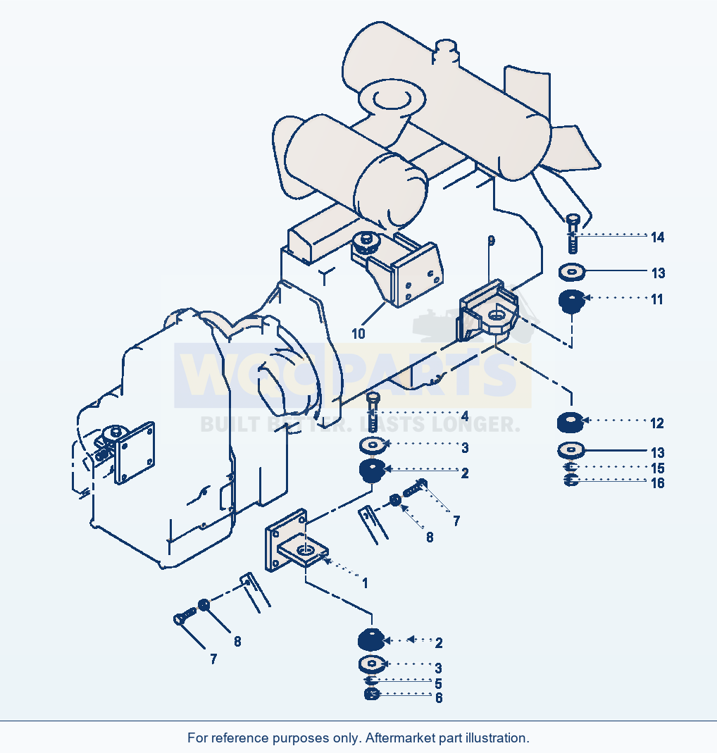Komatsu WA320-3L Engine Mounting parts diagram