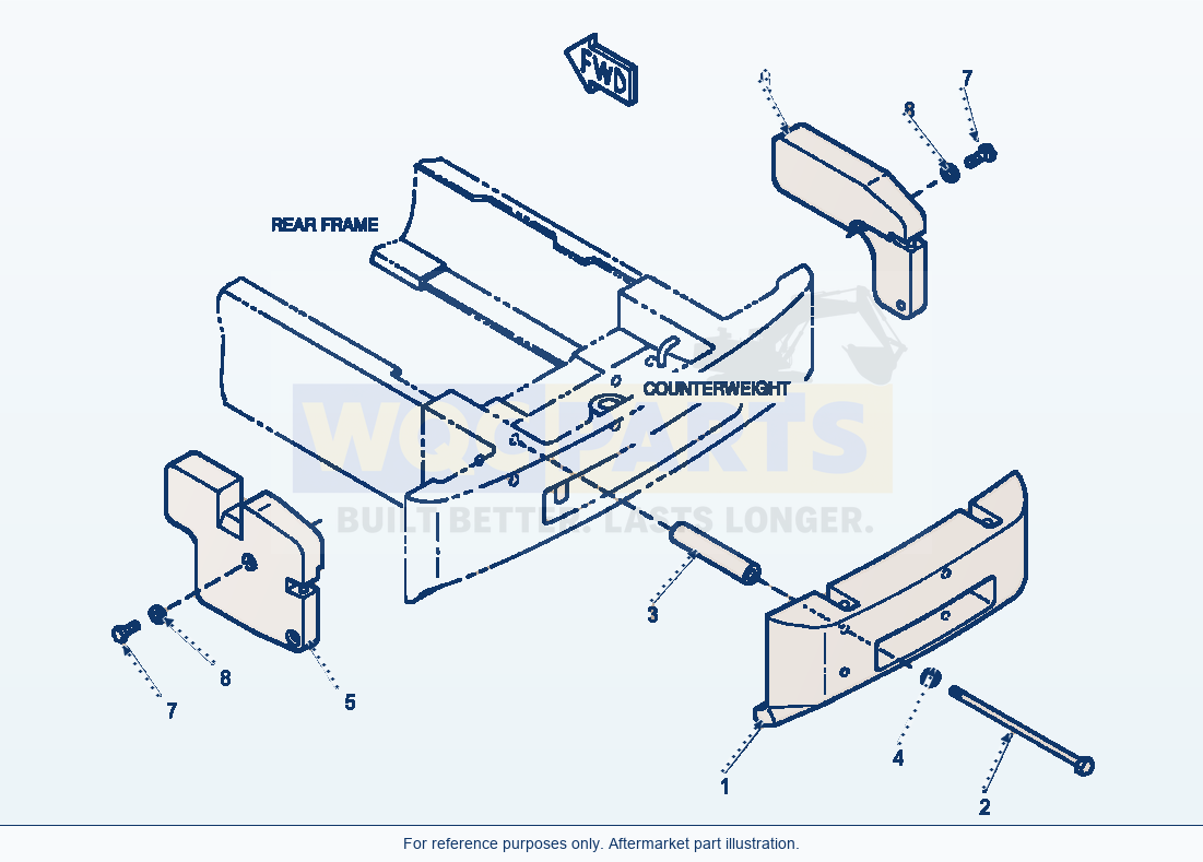 Komatsu WA320-3L Additional Counterweight parts diagram