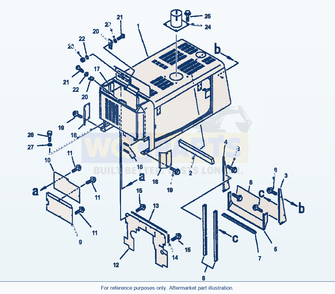 Komatsu WA320-3L Engine Hood And Mounting parts diagram