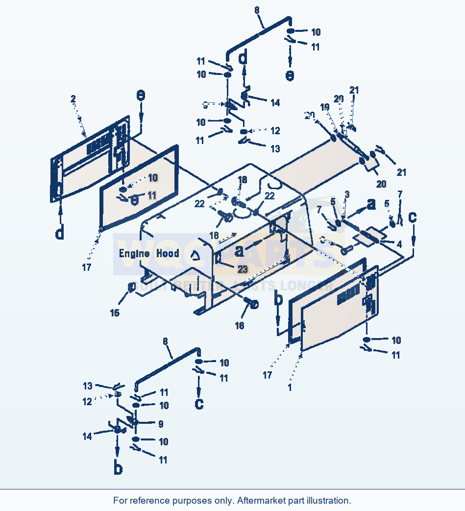 Komatsu WA320-3L Engine Hood Door parts diagram