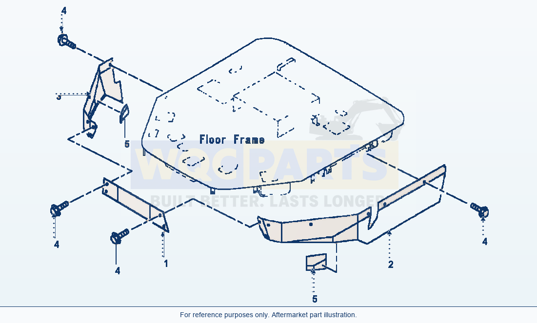 Komatsu WA320-3L Floor Frame Cover - With Rops Cab parts diagram