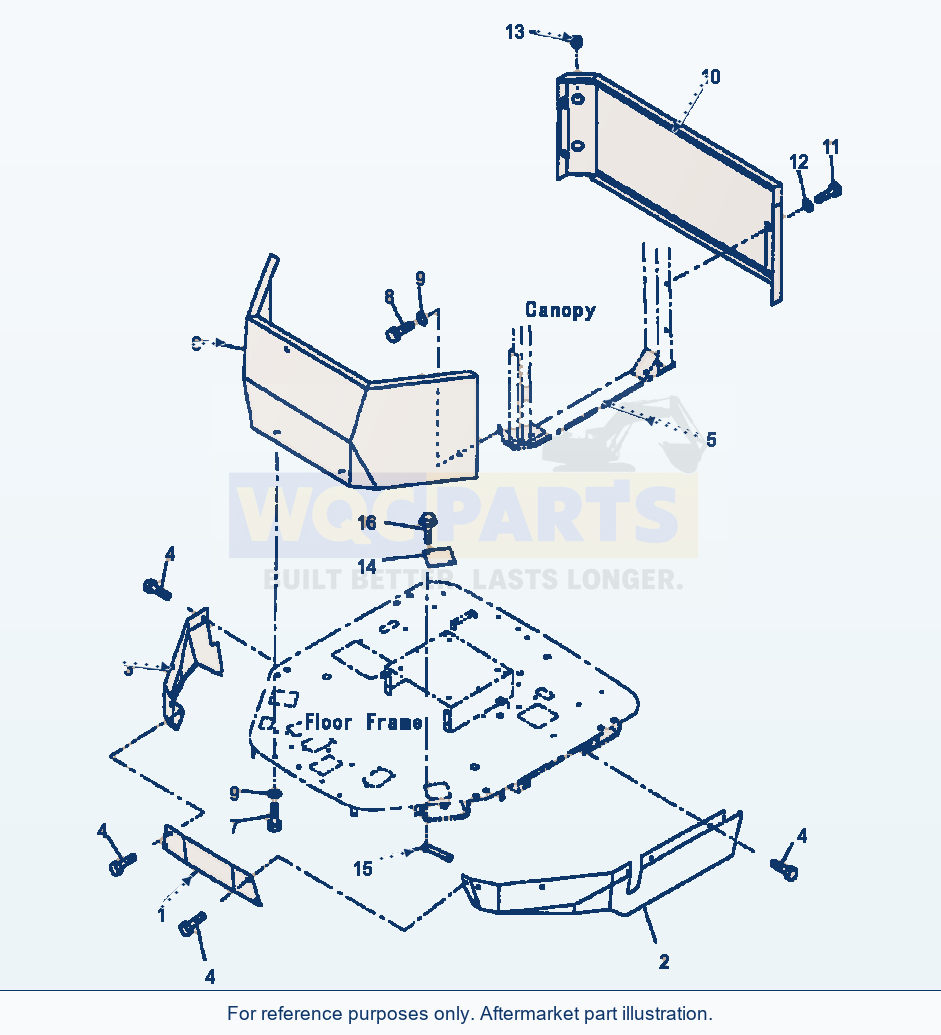 Komatsu WA320-3L Floor Frame Cover - With Rops Canopy parts diagram