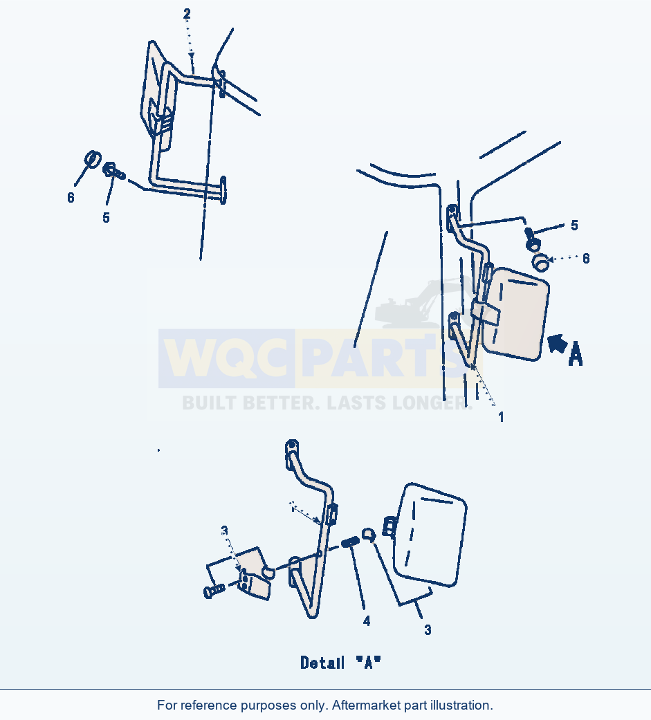 Komatsu WA320-3L Outside Rear View Mirror parts diagram