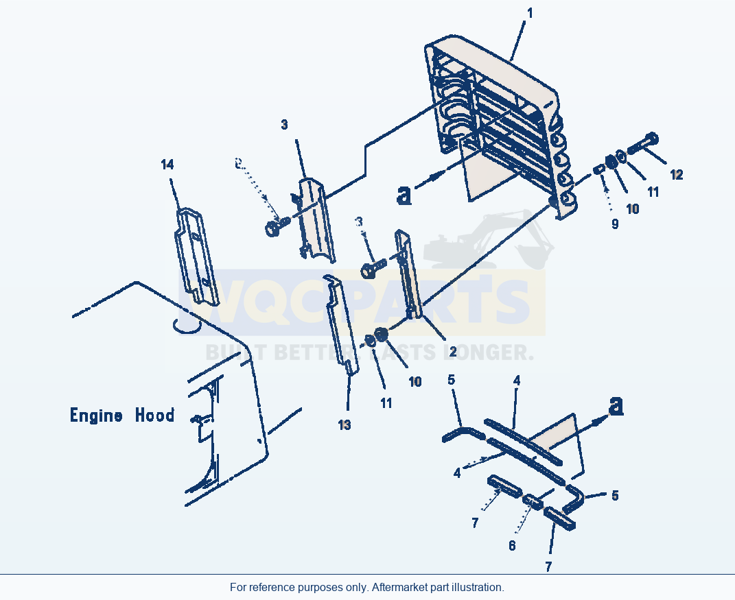 Komatsu WA320-3L Radiator Guard parts diagram