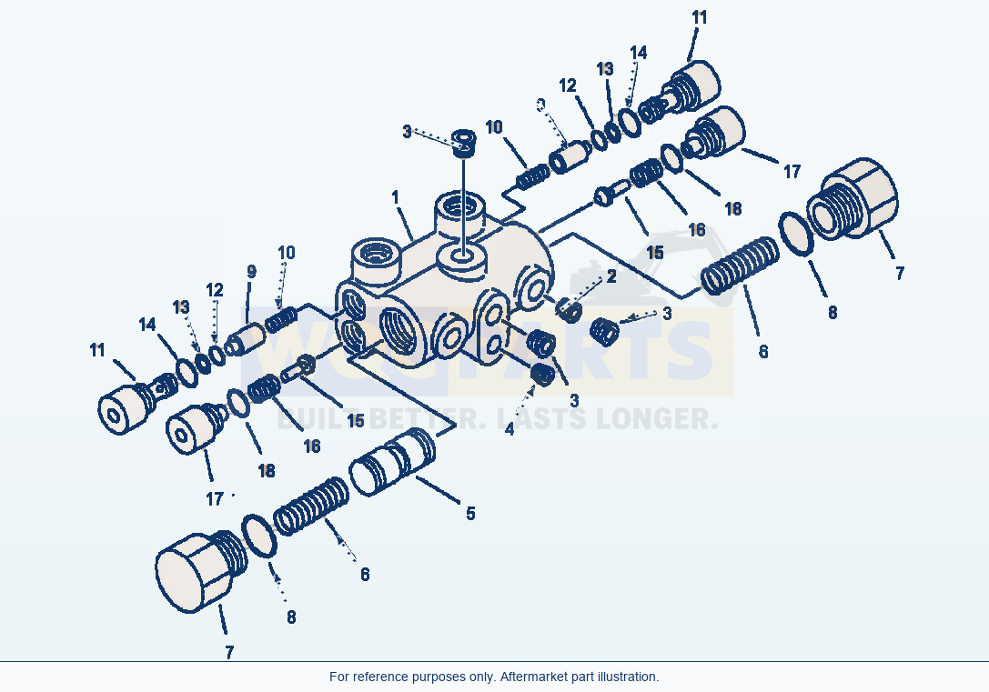 Komatsu WA320-3L Cushion Valve parts diagram