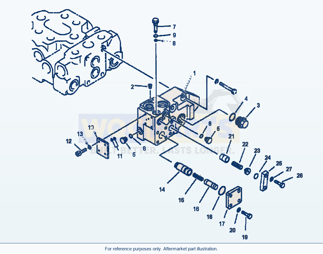 Komatsu WA320-3L Equipment Control Valve - Sub Valve Assembly parts diagram