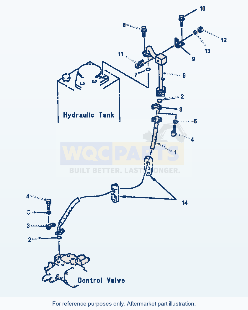Komatsu WA320-3L Hydraulic Piping - Control Valve Drain Line parts diagram