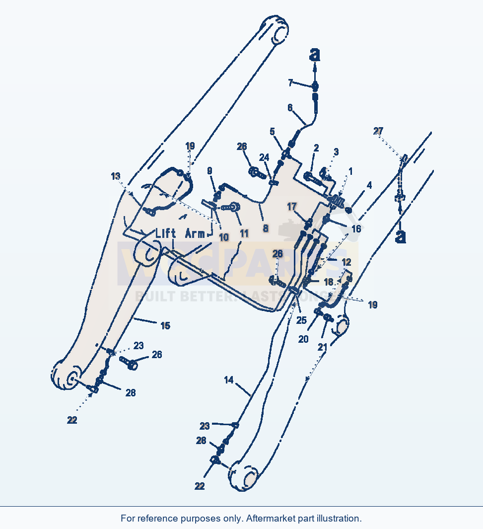 Komatsu WA320-3L Grease System - Auto - Lift Arm Line parts diagram