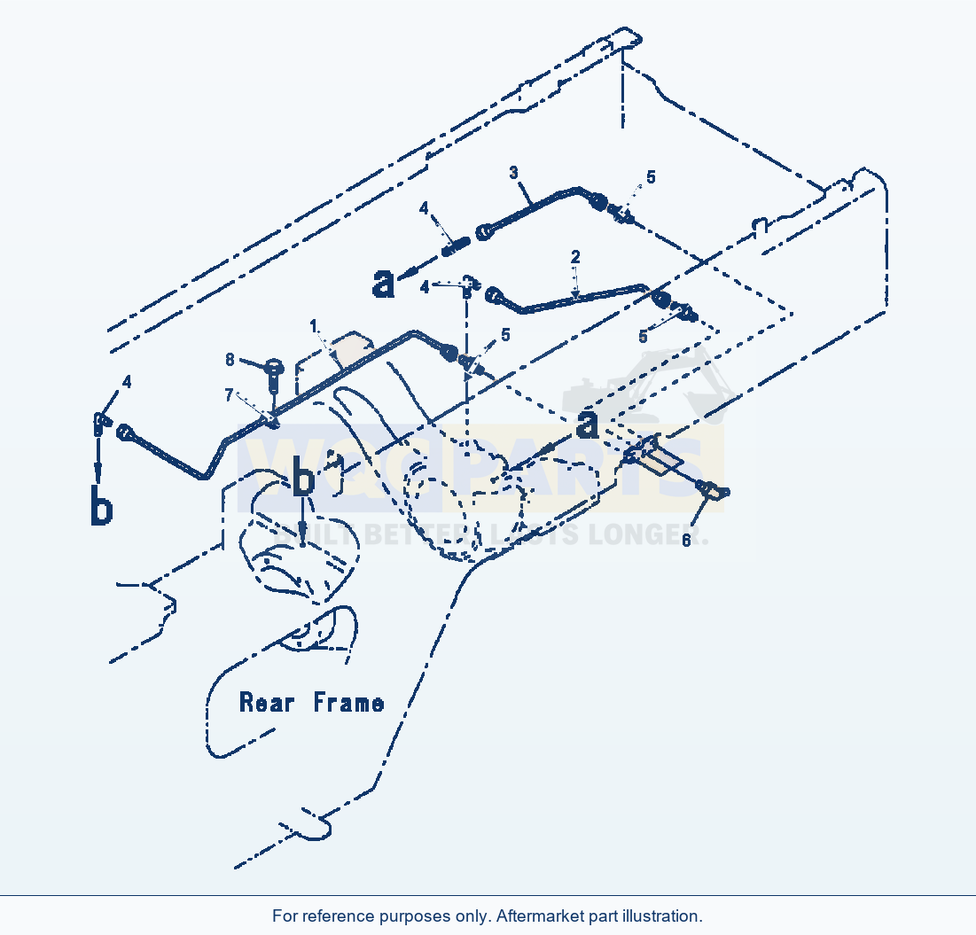 Komatsu WA320-3L Grease System - Remote - Rear Axle Support parts diagram
